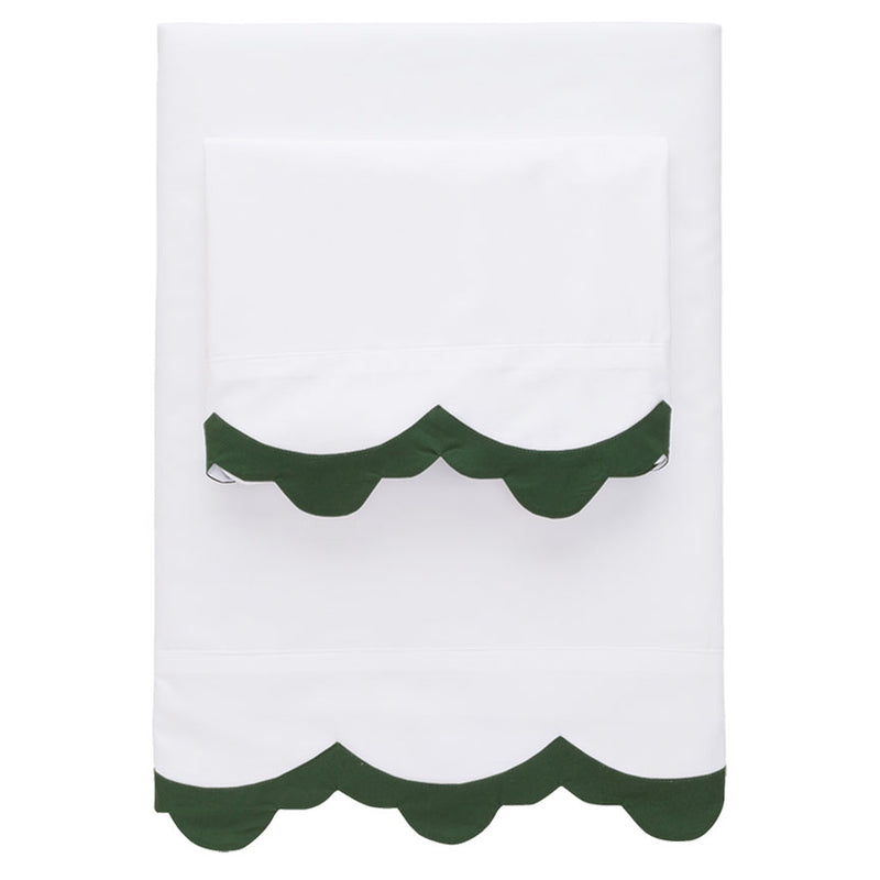 Hunter Green Pointy Scallop Sheets