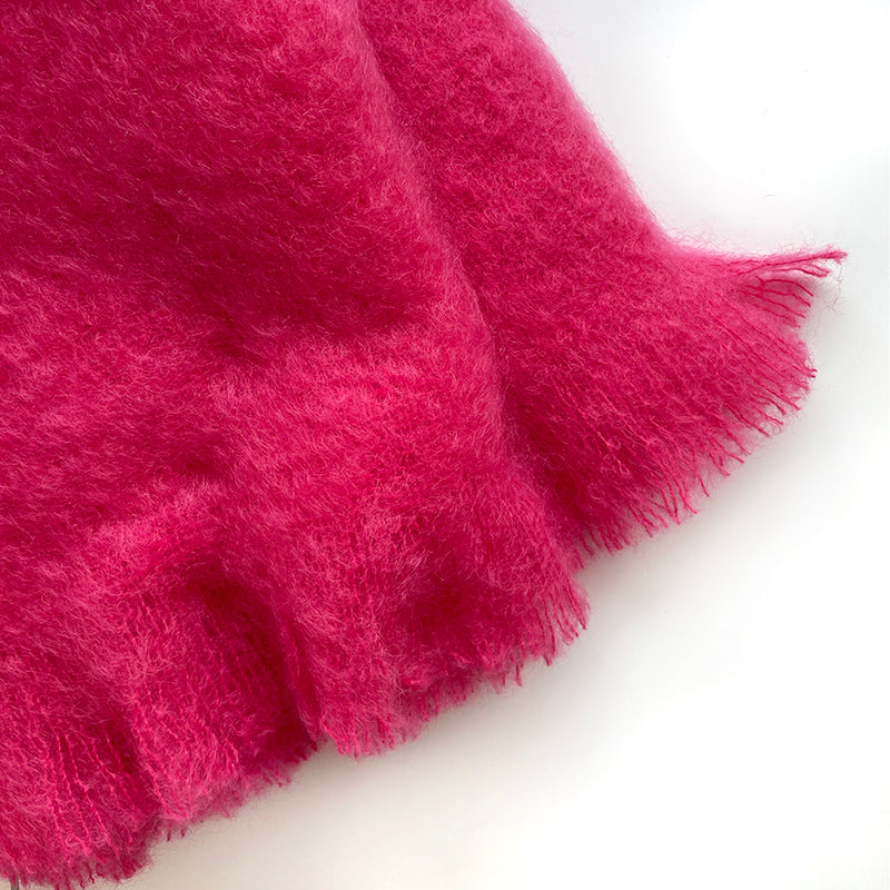 Mohair Throw, Hot Pink