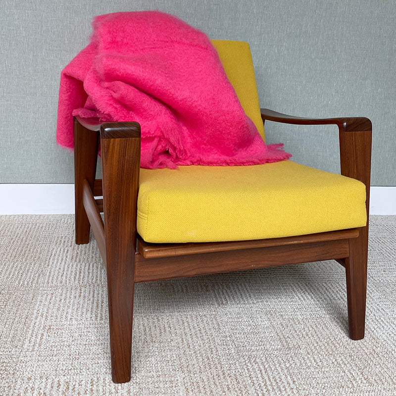 Mohair Throw, Hot Pink