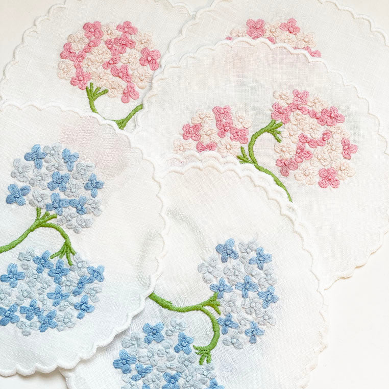 Hydrangea Coasters, Blue