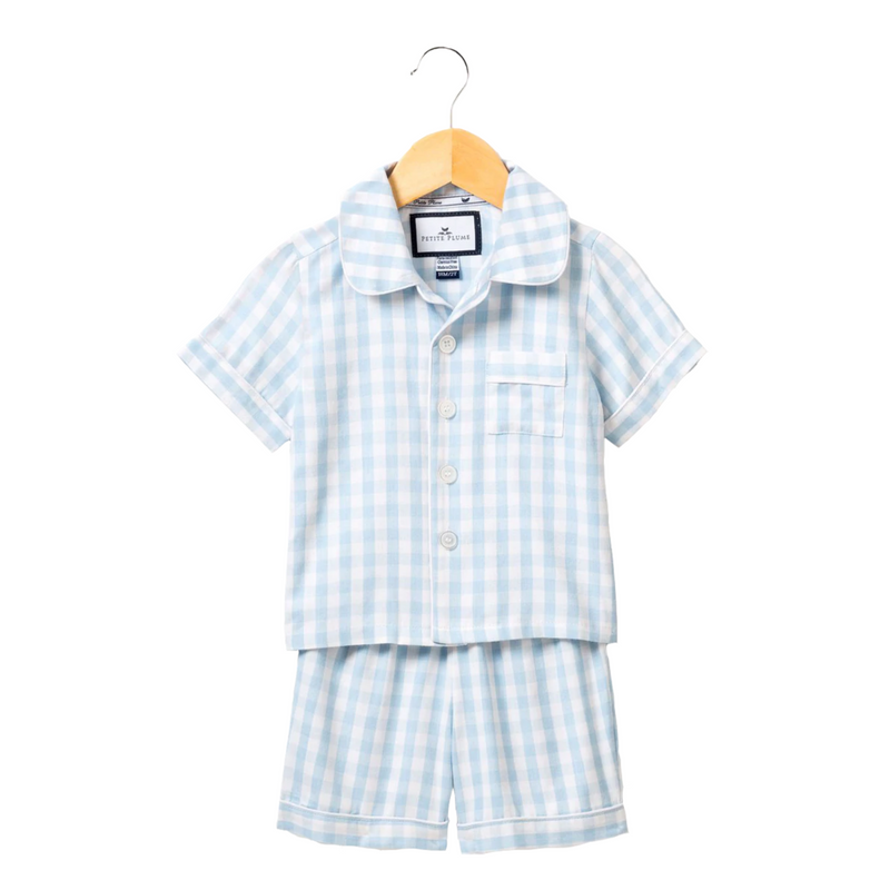 Blue Gingham Short Set