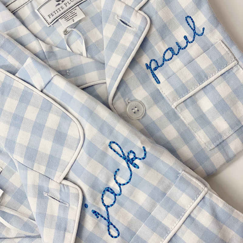 Blue Gingham Short Set