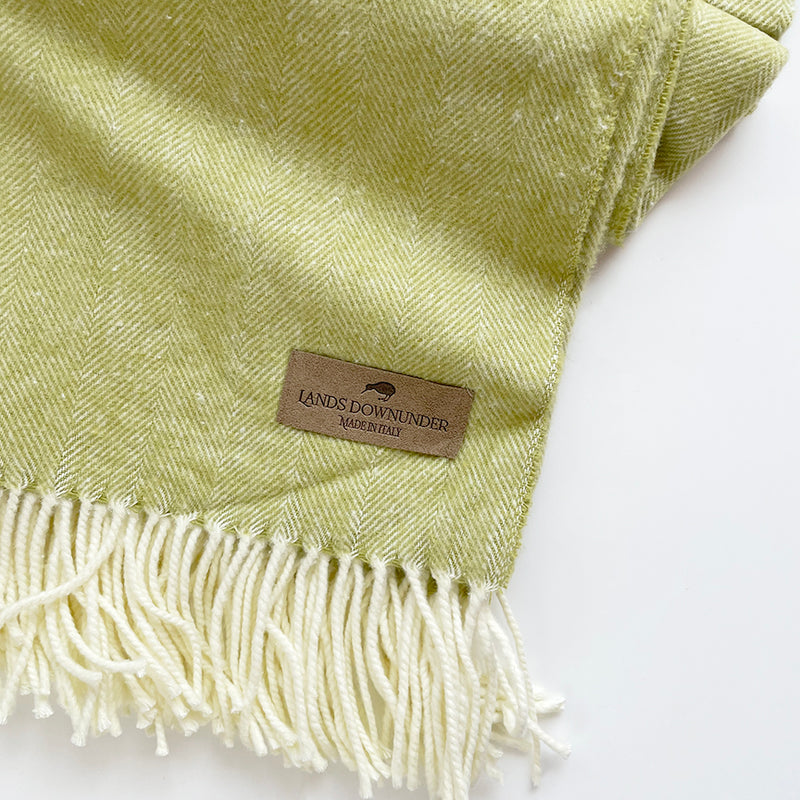 Italian Herringbone Throw, Lemongrass