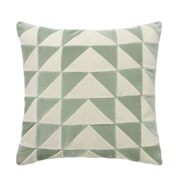 Elly Pillow, Mint & Dusty White