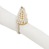 Pearl Christmas Tree Napkin Ring, set of 4