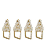 Pearl Christmas Tree Napkin Ring, set of 4