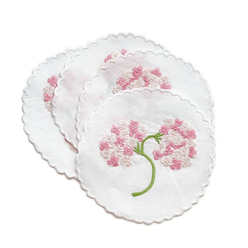Hydrangea Coasters, Pink