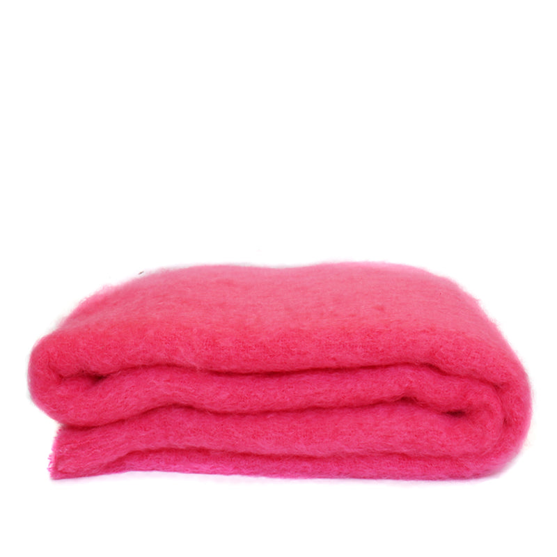 Mohair Throw, Hot Pink