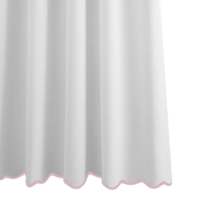 Pink Somerset Scallop Shower Curtain Biscuit Home