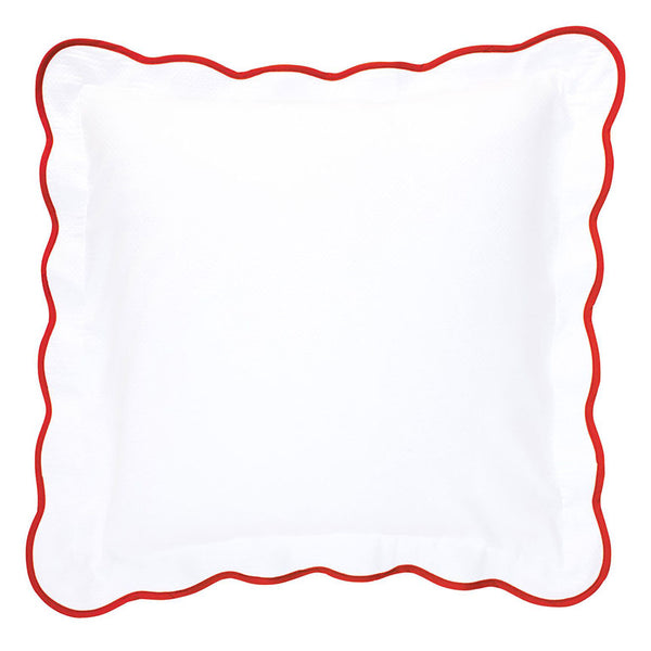 Red Pique Scallop Bedding