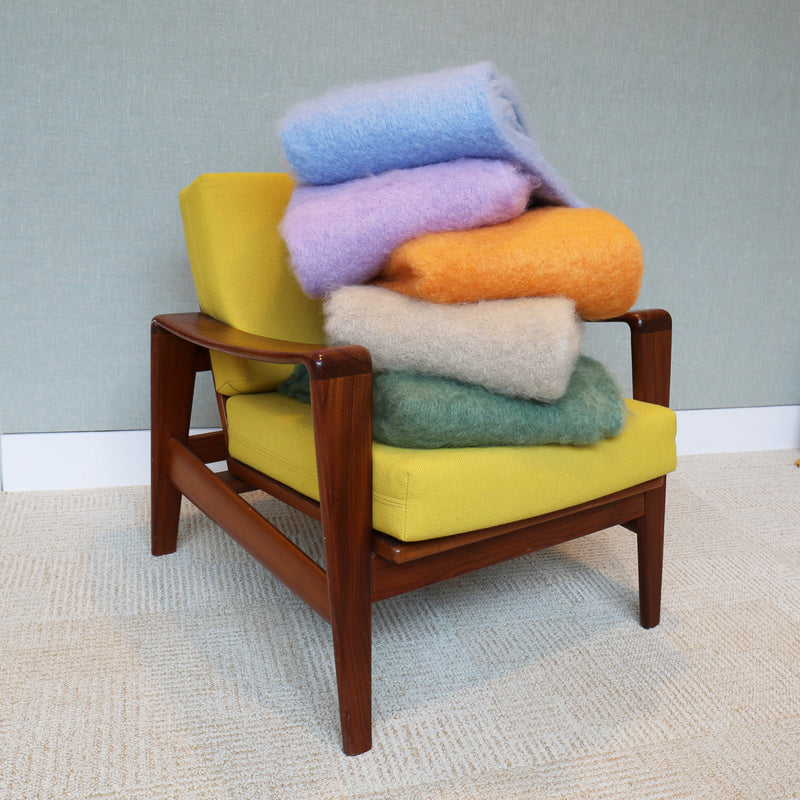 Mohair Throw Sky Blue Biscuit Home