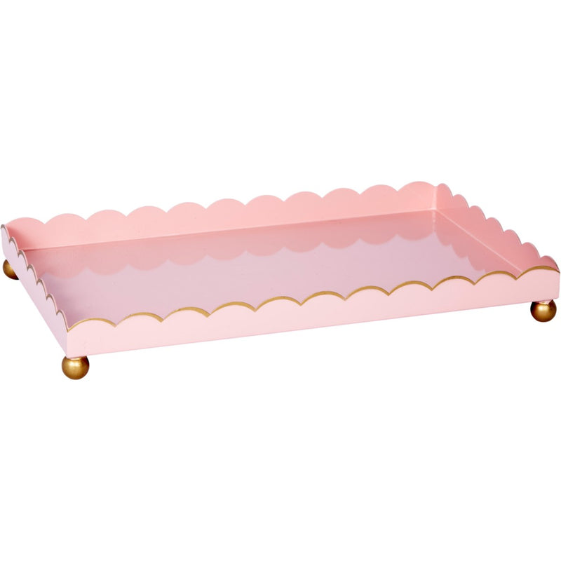 Scalloped Metal Tray, Rectangle