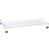 Scalloped Metal Tray, Rectangle