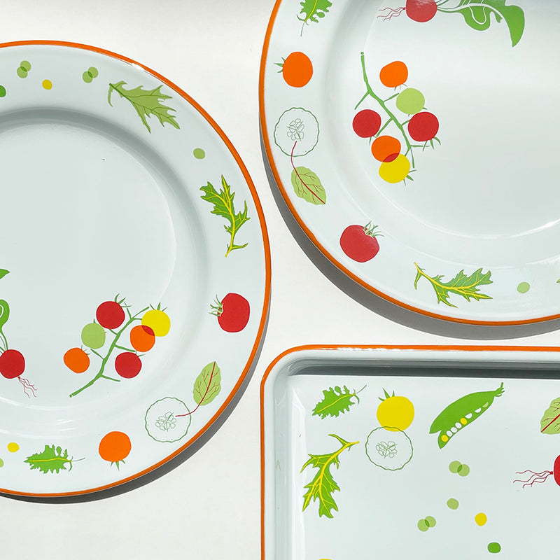 Vegetables Enamelware Dinner Plate