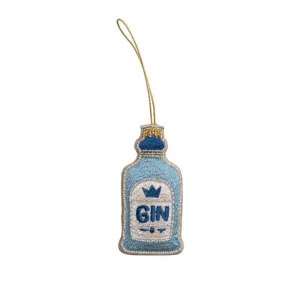 Beaded Gin Bottle Ornament